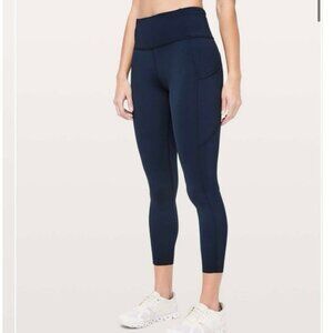 Lululemon Athletica Fast & Free 7/8 Tight 25” True Navy Nulux Leggings Size 4